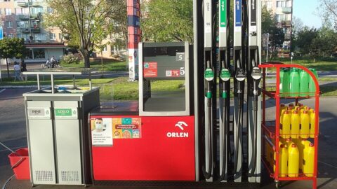 Petrol pump at an Orlen filling station