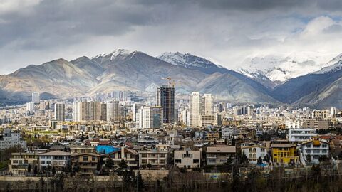 Tehran skyline with the Alborz mountains behind