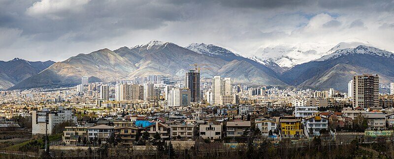 Tehran skyline with the Alborz mountains behind