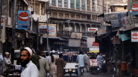 Old city street in Peshawar, Khyber Pakhtunkhwa, Pakistan