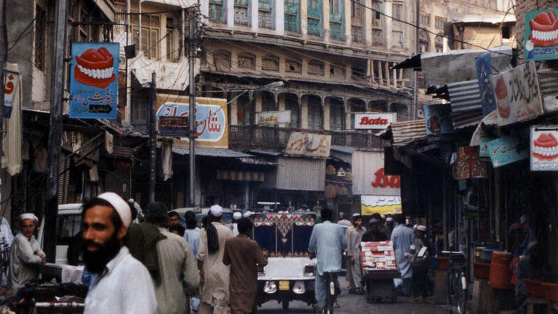 Old city street in Peshawar, Khyber Pakhtunkhwa, Pakistan