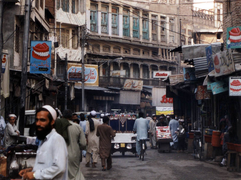 Old city street in Peshawar, Khyber Pakhtunkhwa, Pakistan